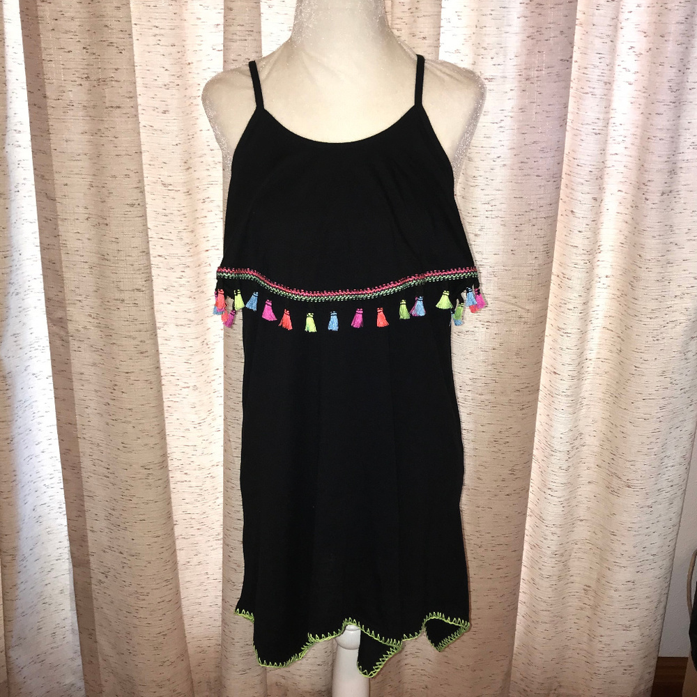 ⚜️ H and H Girls Black Tasseled Sundress (SIZE XL)